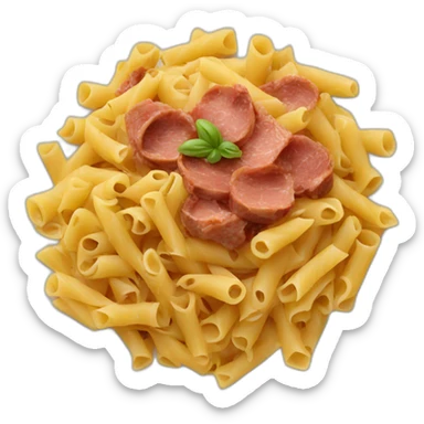 pasta mixed with meat on a palte sticker