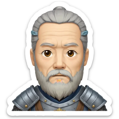 Japanese Castle Lord, old, half body sticker