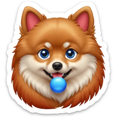 Pomeranian With Red Skin Blue eyes And Blue Tail sticker