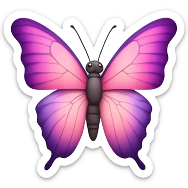 butterfly with purple and pink wings sticker