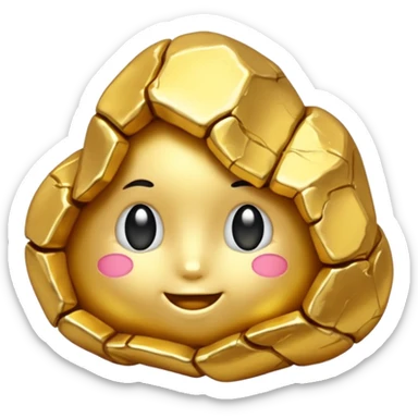 small gold nugget with a glint emoji style sticker