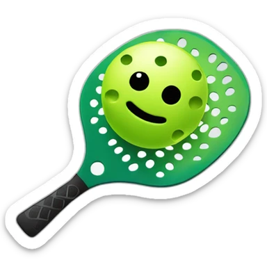 Pickleball paddle without hole together with balls sticker