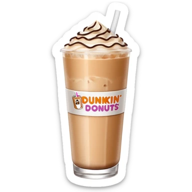 Dunkin’ Donuts iced latte with a carton of coffee milk next to it sticker