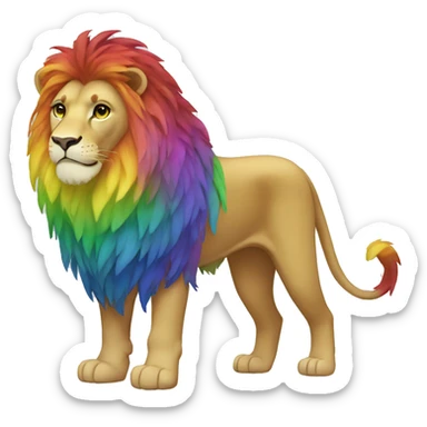 Rainbow Lion Full Body sticker