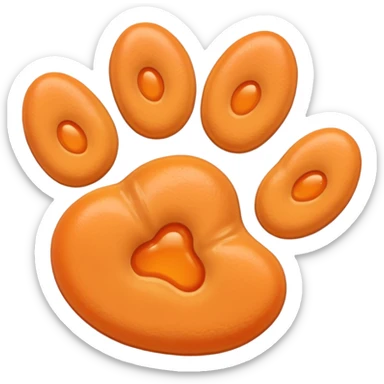 a very light pale pastel apricot orange pawprint sticker