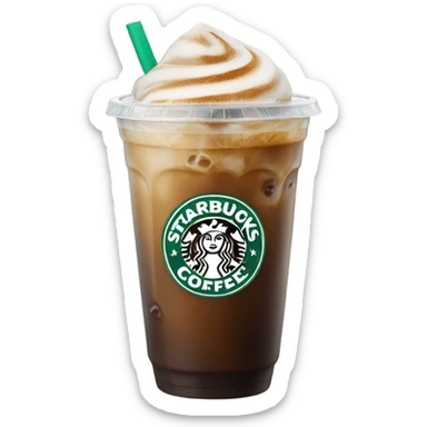 Starbuck ice coffee with ice cubes sticker