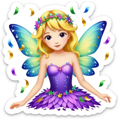 Beautiful Birthday Confetti fairy sticker