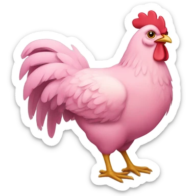 Pink chicken sticker