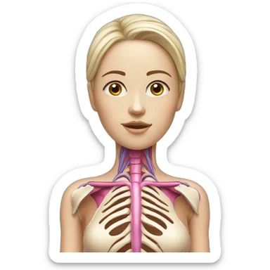 Art of woman's body scheme anatomy sticker