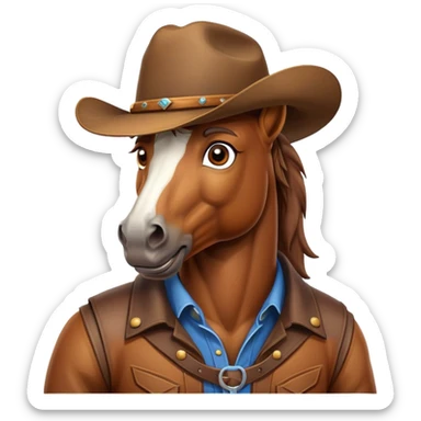 Horse with cowboy hate sticker