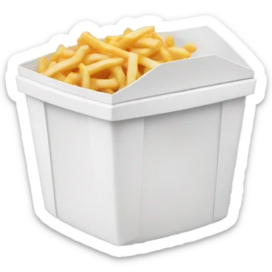 White takeout container  sticker