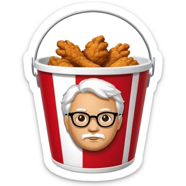 kfc like bucket white and red stripes sticker