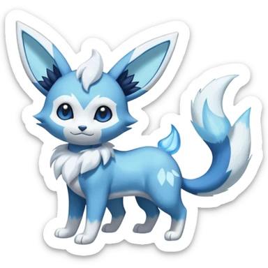 Glaceon-Dewott-Meowstic-Fakémon-hybrid-creature (full body)  sticker