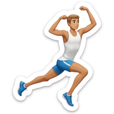 male runner stretching quadriceps sticker