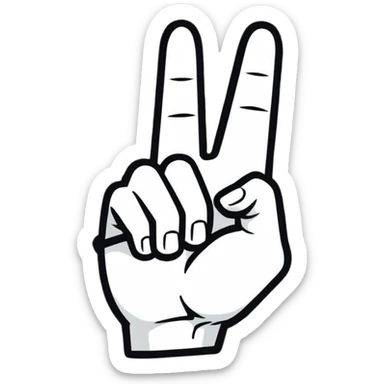 hand making the 'rock on' gesture, heavy metal fan style sticker