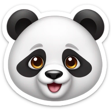 Panda with heart eye sticker
