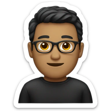 A short-haired man wearing black-rimmed glasses sticker