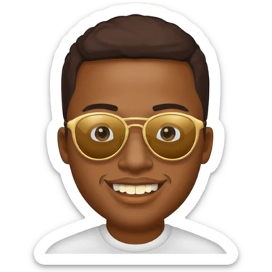 Black man with gold teeth and sun glasses sticker