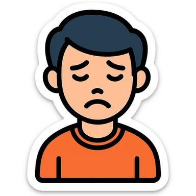disappointed young man sticker