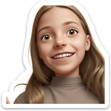 smiling girl portrait with long hair sticker