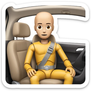 crash test dummy in the seat  sticker