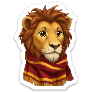 Gryffindor lion scarf hogwarts sticker
