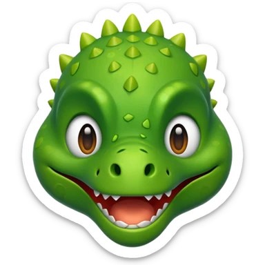 Every reaction of a dinosaur faced emoji sticker