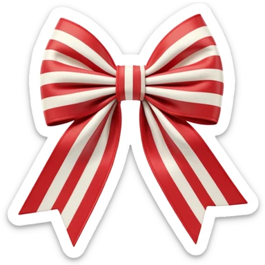 Red and off white cottagecore Gingham, 3D rendering Fabric bow, isolated, hyperrealistic. 4k hd professional quality  sticker