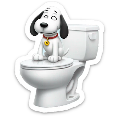 snoopy sitting on toilet sticker