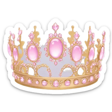 Royal tiara with pale pink jewels sticker