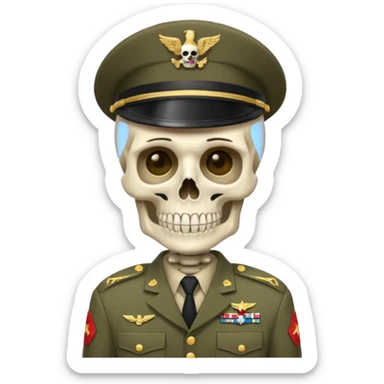 skeleton in army uniformm  sticker