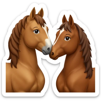 Two horses kissing sticker