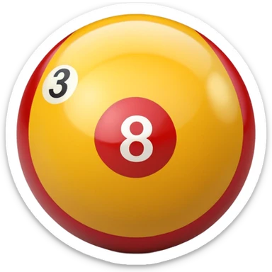 2 numbered billiard ball  sticker