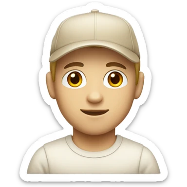 "Young man, white with  wearing a beige cap." sticker