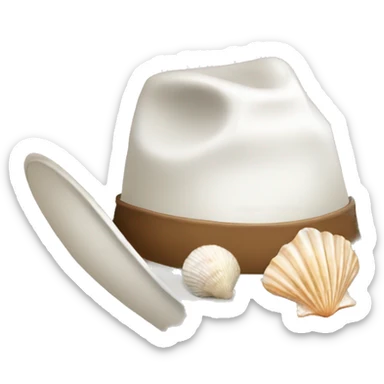 White cowgirl hat with seashell band sticker