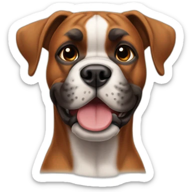 Boxer dog winking sticker
