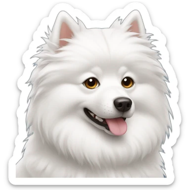 big white spitz head sticker