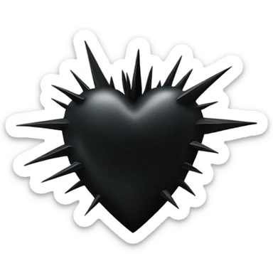 Black heart with spikes  sticker