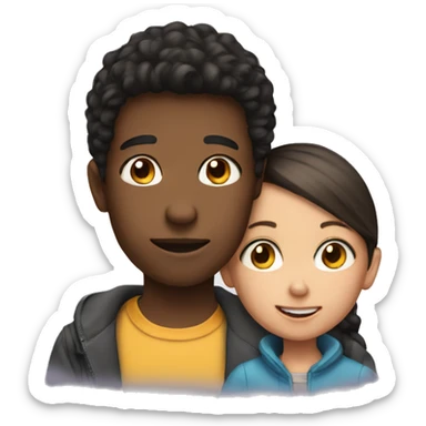 A boy with his sister  sticker