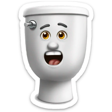 A crazy skibidi head coming out of a toilet sticker