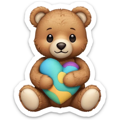 A teddy bear with a plushie sticker