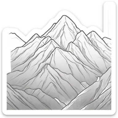 Mountains lineart sticker