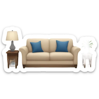 cozy beige et bleu sticker