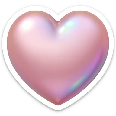 Pale pink heart with pale pink pearls around it  sticker