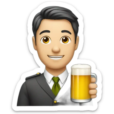 An employee of the Ministry of Education with beer sticker
