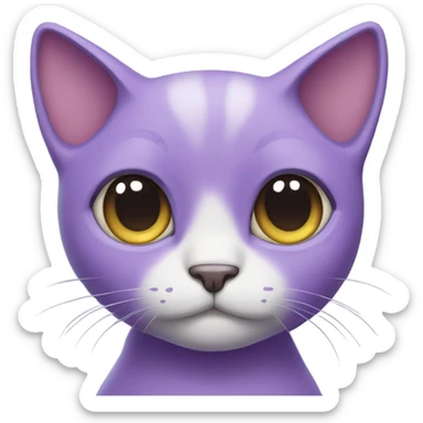 cute purple cat with heart eyes sticker