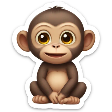 fat little baby monkey sticker
