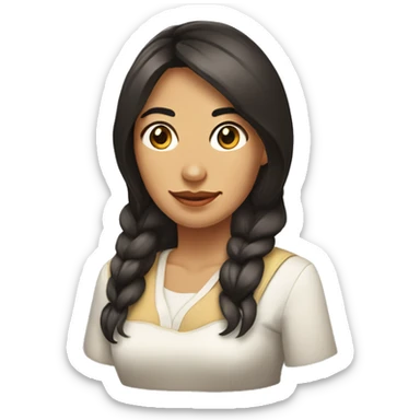 Mujer morocha rulos enojada sticker