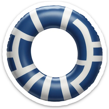 inflatable floating navy blue ring with white stripes  sticker