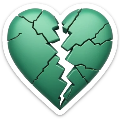 A simple green coloured broken heart with one crack in the middle nothing more then just one simple crack in the middle  sticker